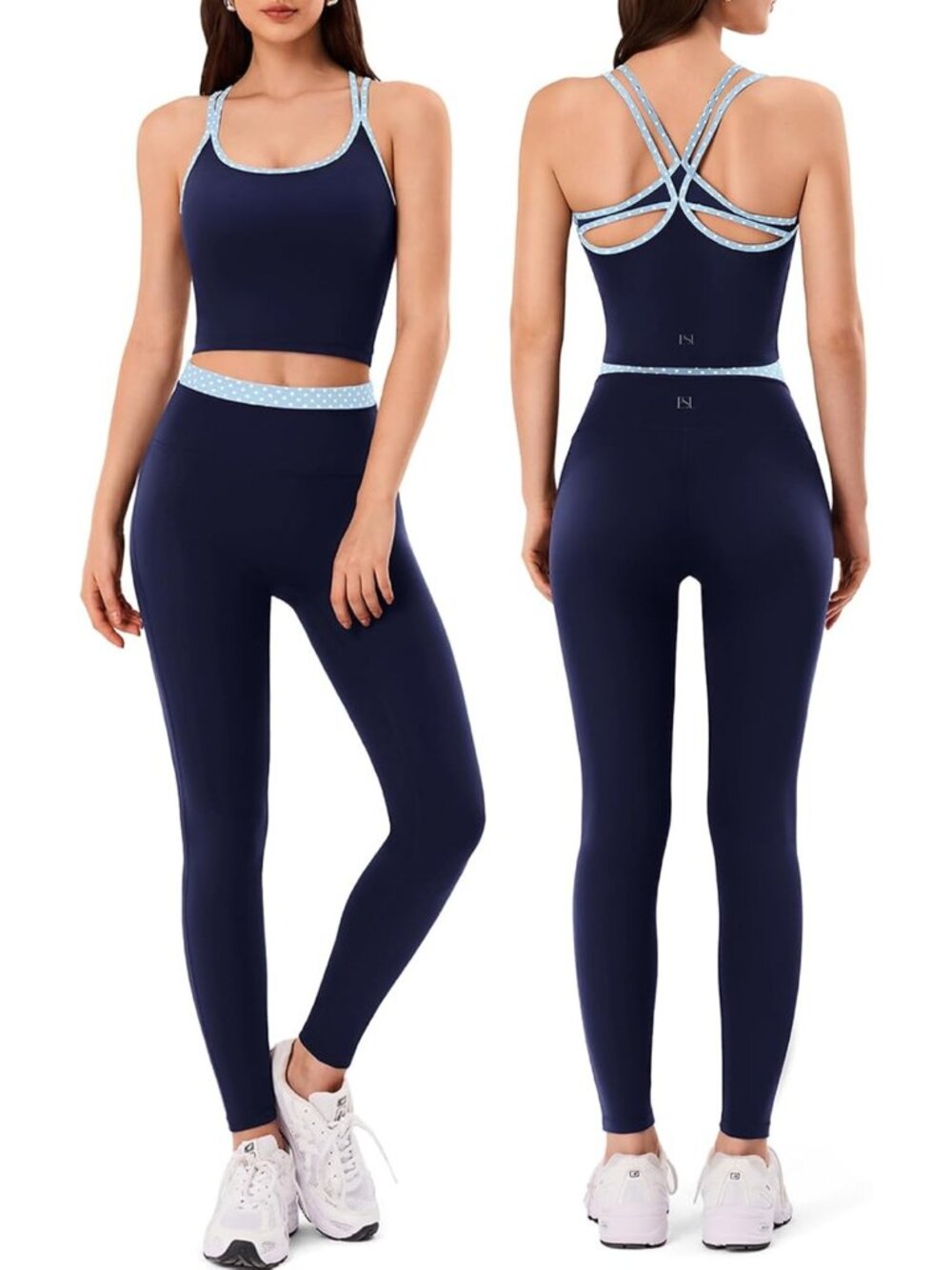 Seamless 2-Piece Workout Set for Women - High Waist Leggings & Padded Sports Bra